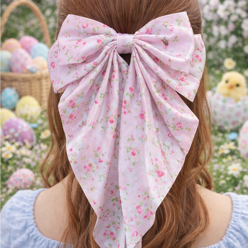 Paparazzi Pink Floral Hair Bow Barrette